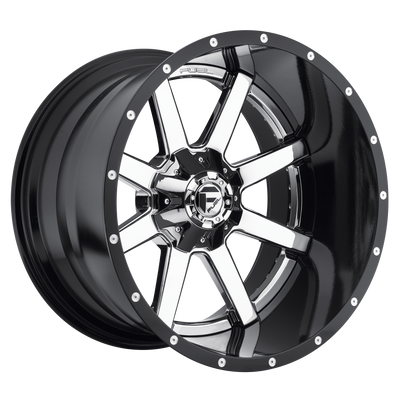 Fuel 1PC D260 MAVERICK 22X8.25 CHROME PLATED GLOSS BLACK LIP
