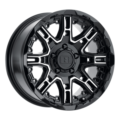 Level 8 SLINGSHOT 22X11.5 GLOSS BLACK W/ MACHINED FACE