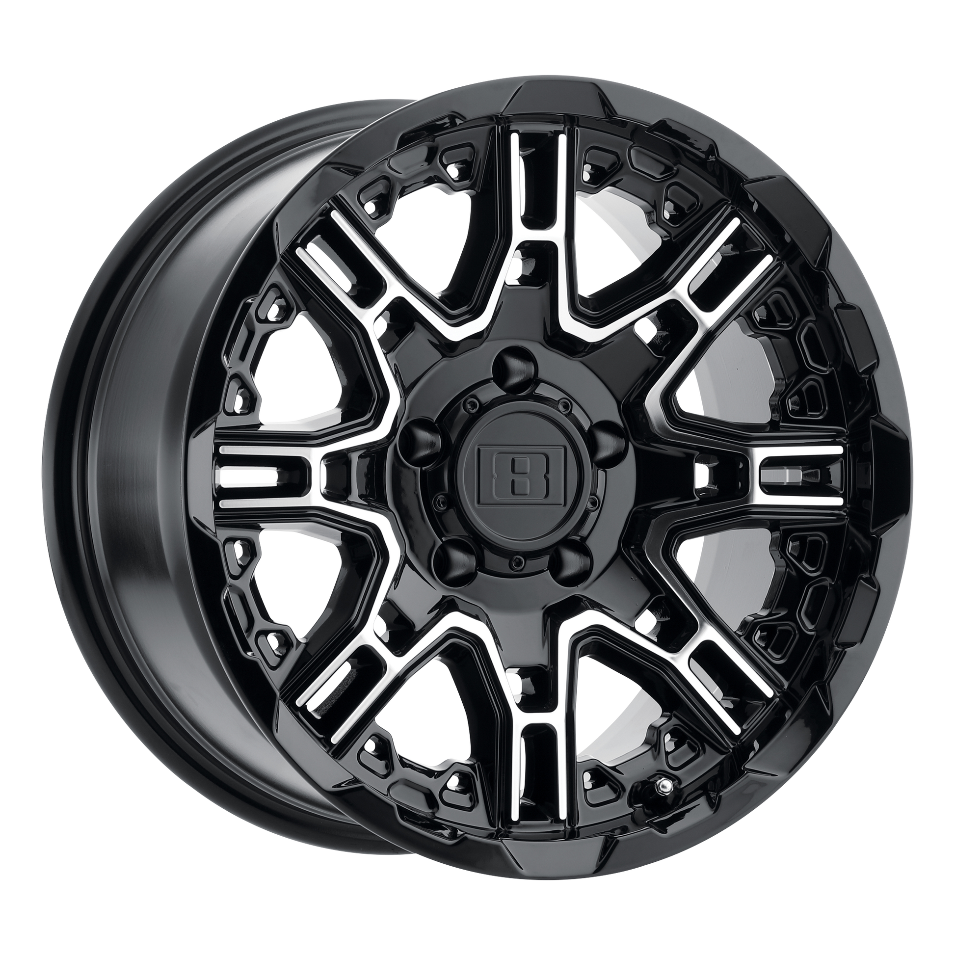 Level 8 SLINGSHOT 22X10 GLOSS BLACK W/ MACHINED FACE
