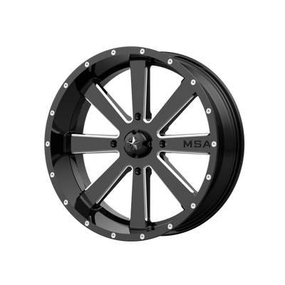 MSA Offroad Wheels M34 FLASH 20X7 GLOSS BLACK MILLED