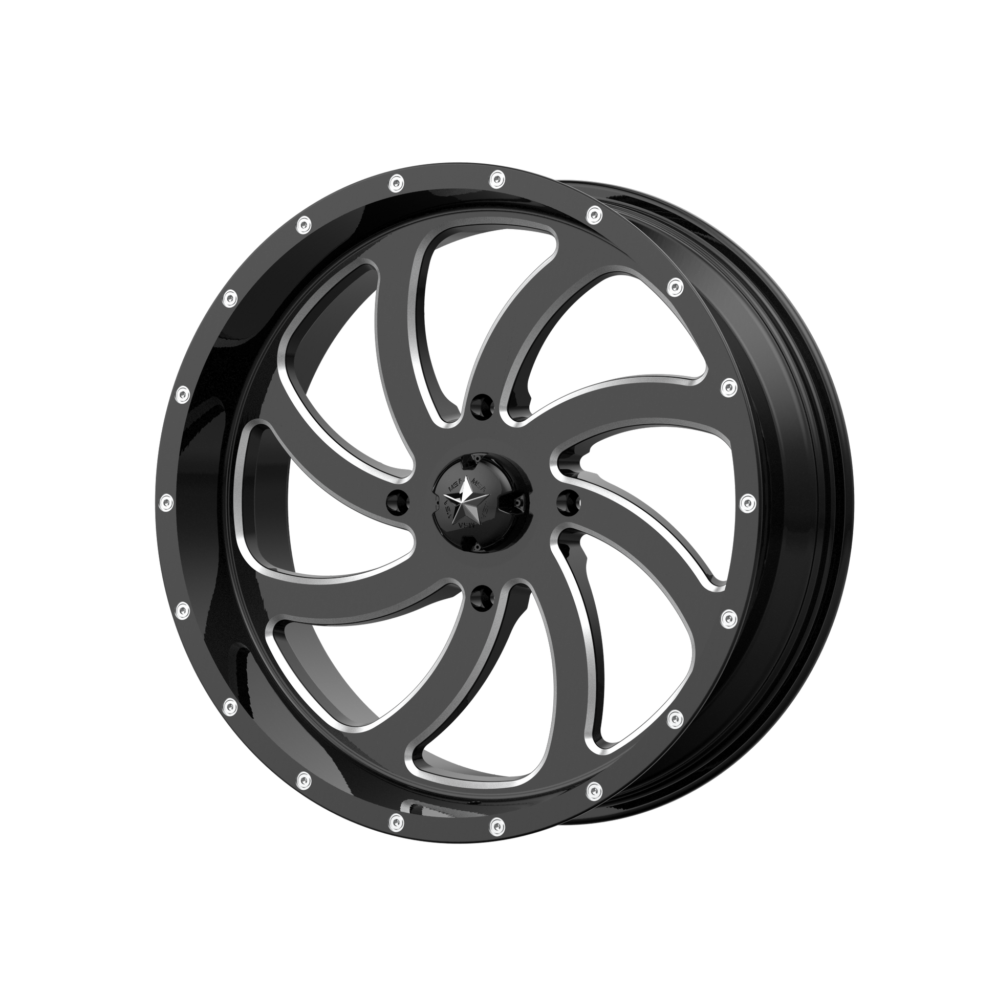 MSA Offroad Wheels M36 SWITCH 18X7 GLOSS BLACK MILLED