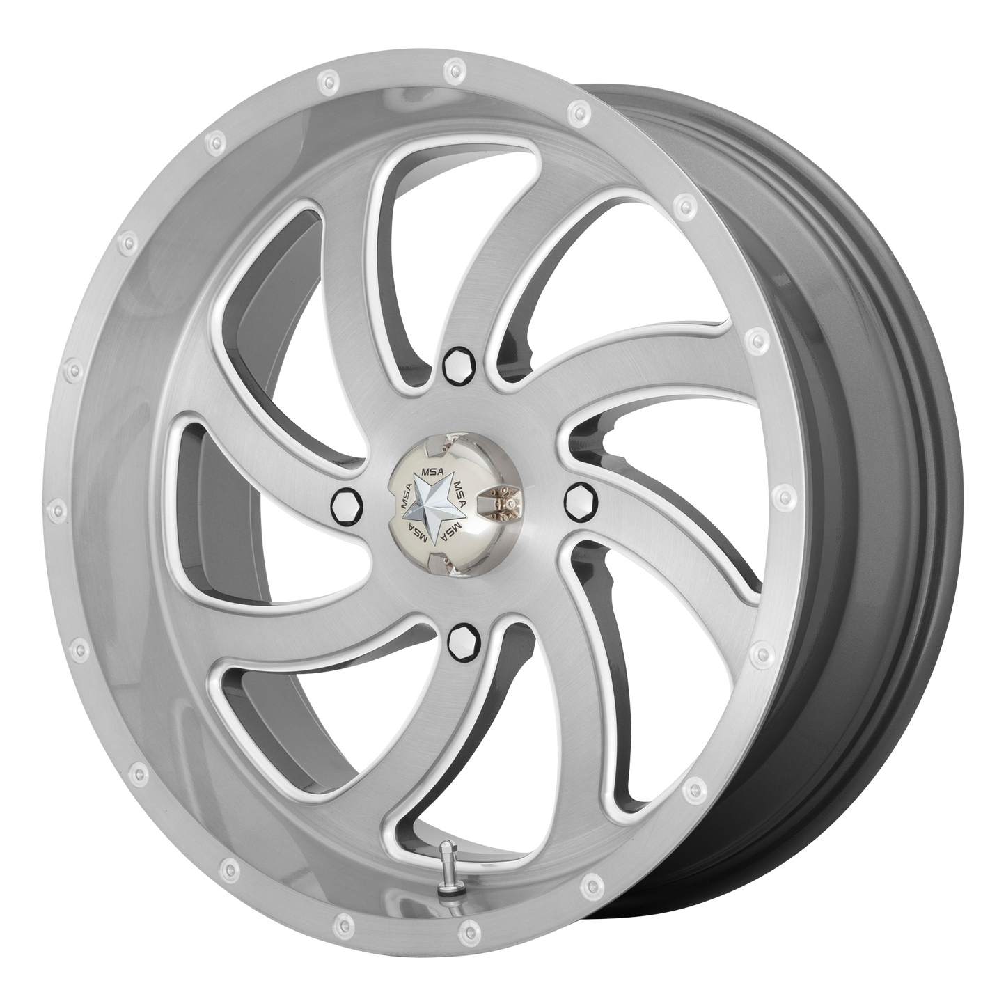 MSA Offroad Wheels M36 SWITCH 22X7 BRUSHED TITANIUM