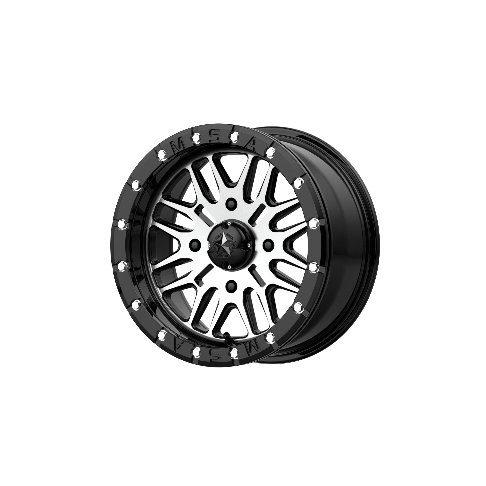 MSA Offroad Wheels M37 BRUTE BEADLOCK 16X7 GLOSS BLACK MACHINED