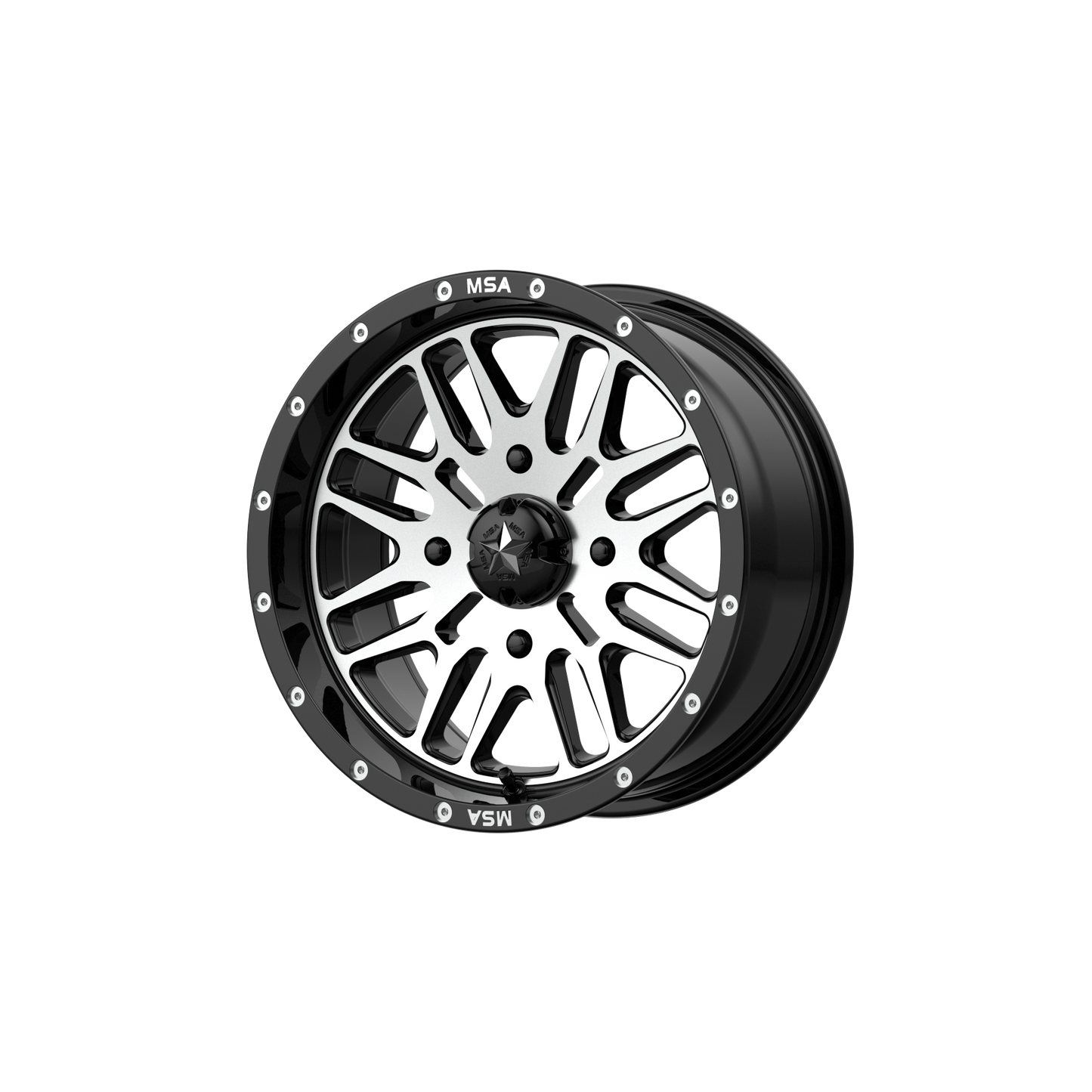 MSA Offroad Wheels M38 BRUTE 14X7 GLOSS BLACK MACHINED
