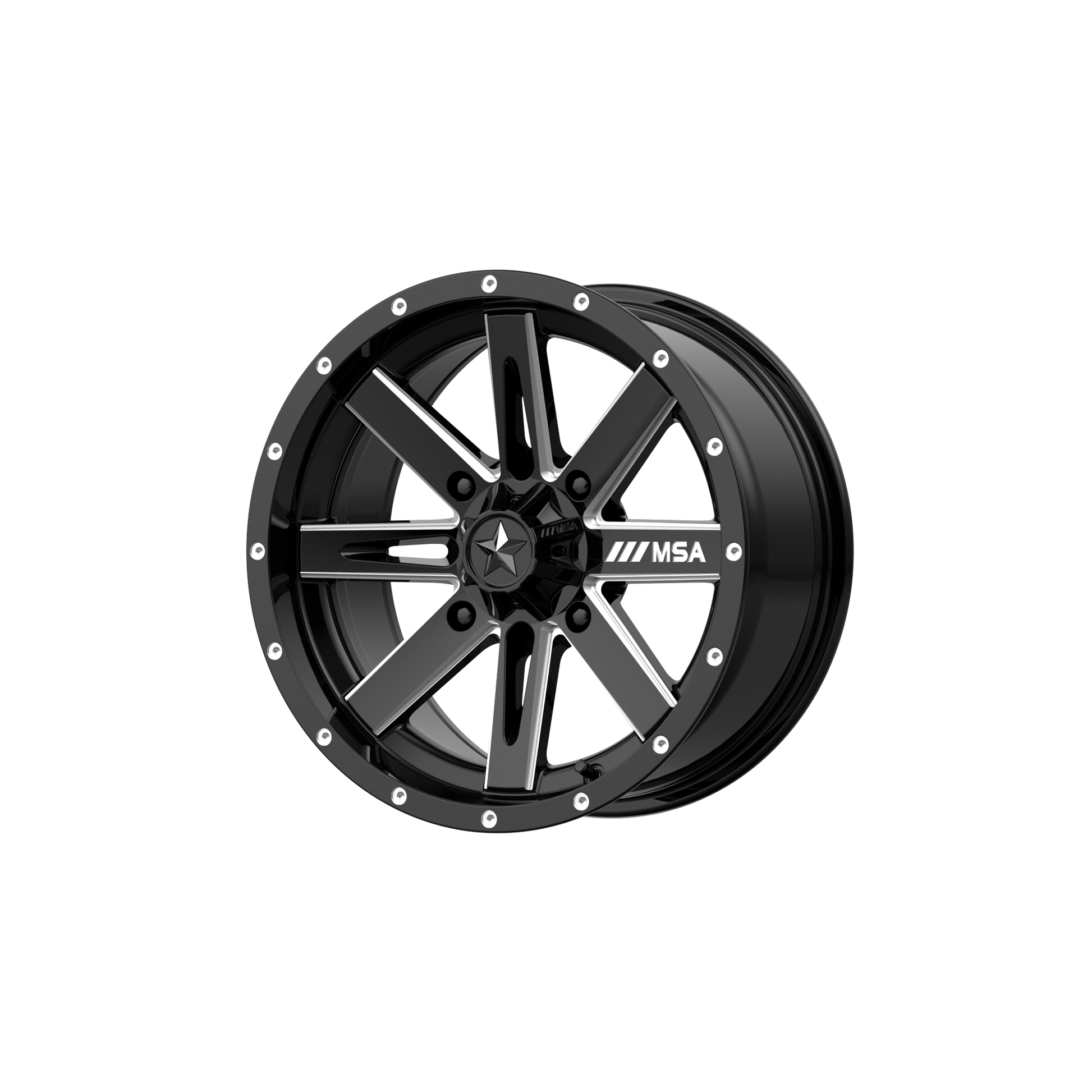 MSA Offroad Wheels M41 BOXER 14X7 GLOSS BLACK MILLED