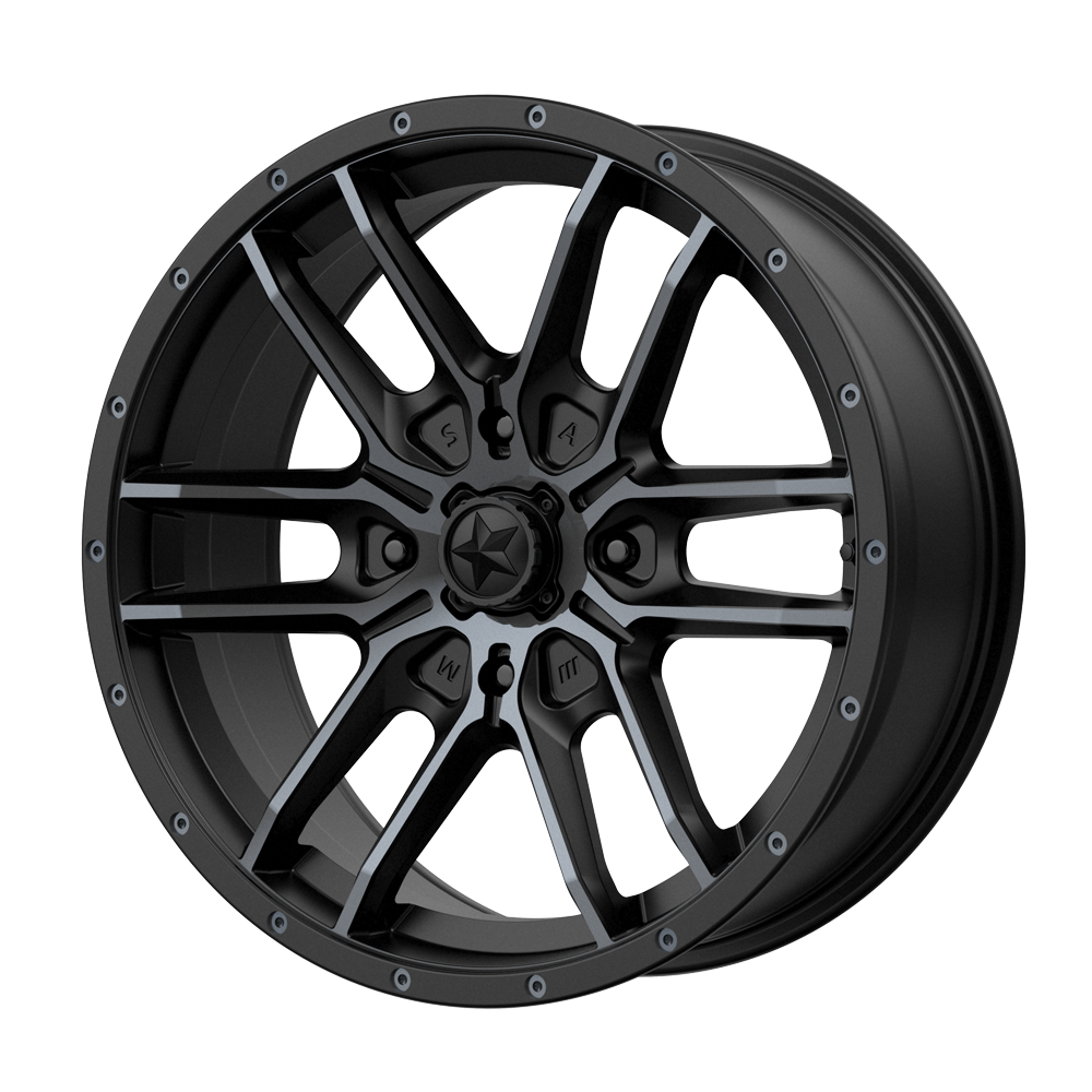 MSA Offroad Wheels M43 FANG 15X7 SATIN BLACK W/ TITANIUM TINT