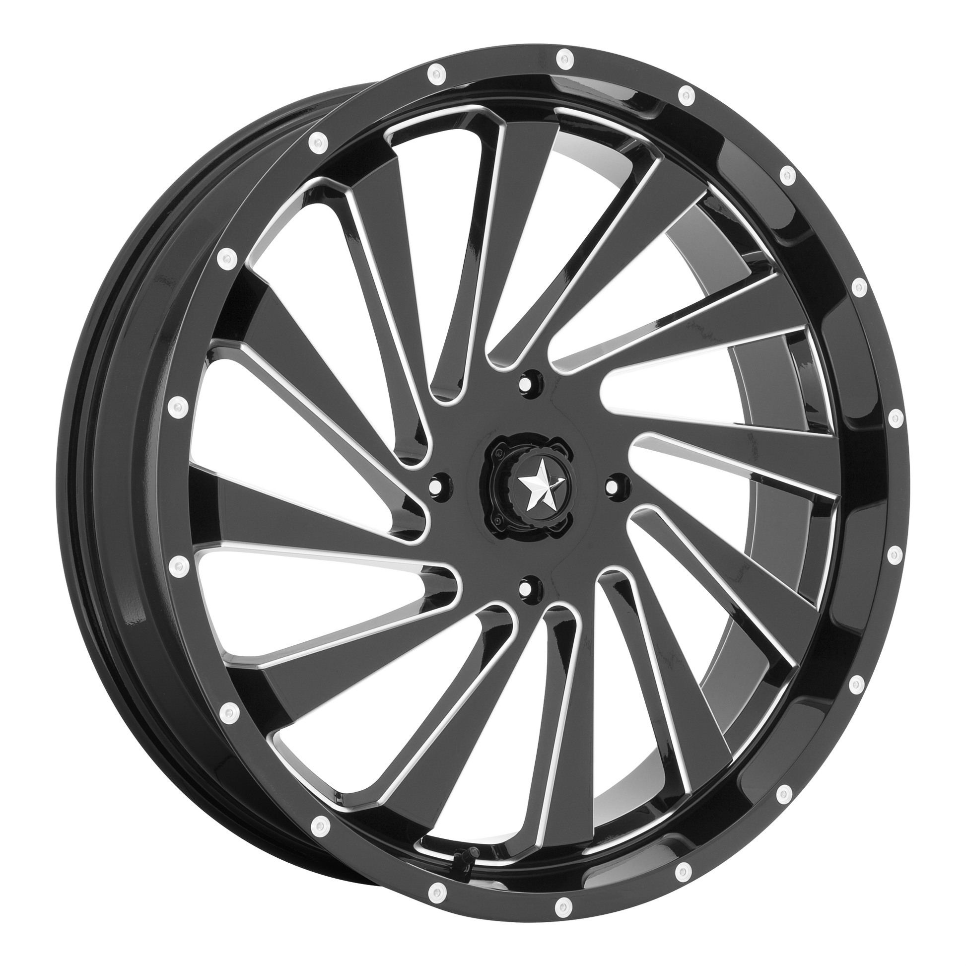 MSA Offroad Wheels M46 BLADE 24X7 GLOSS BLACK MILLED