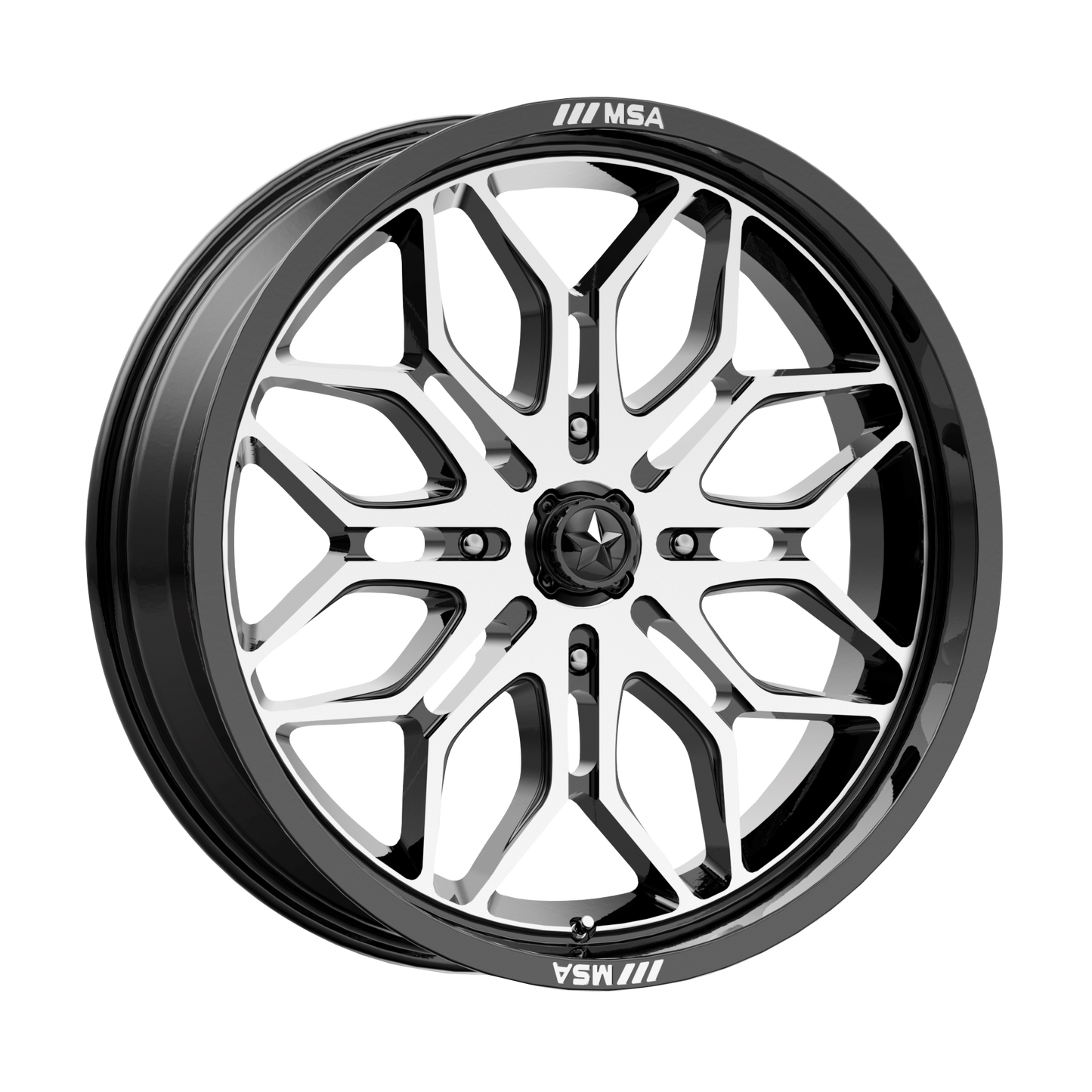MSA Offroad Wheels M47 SNIPER 22X7 GLOSS BLACK MACHINED