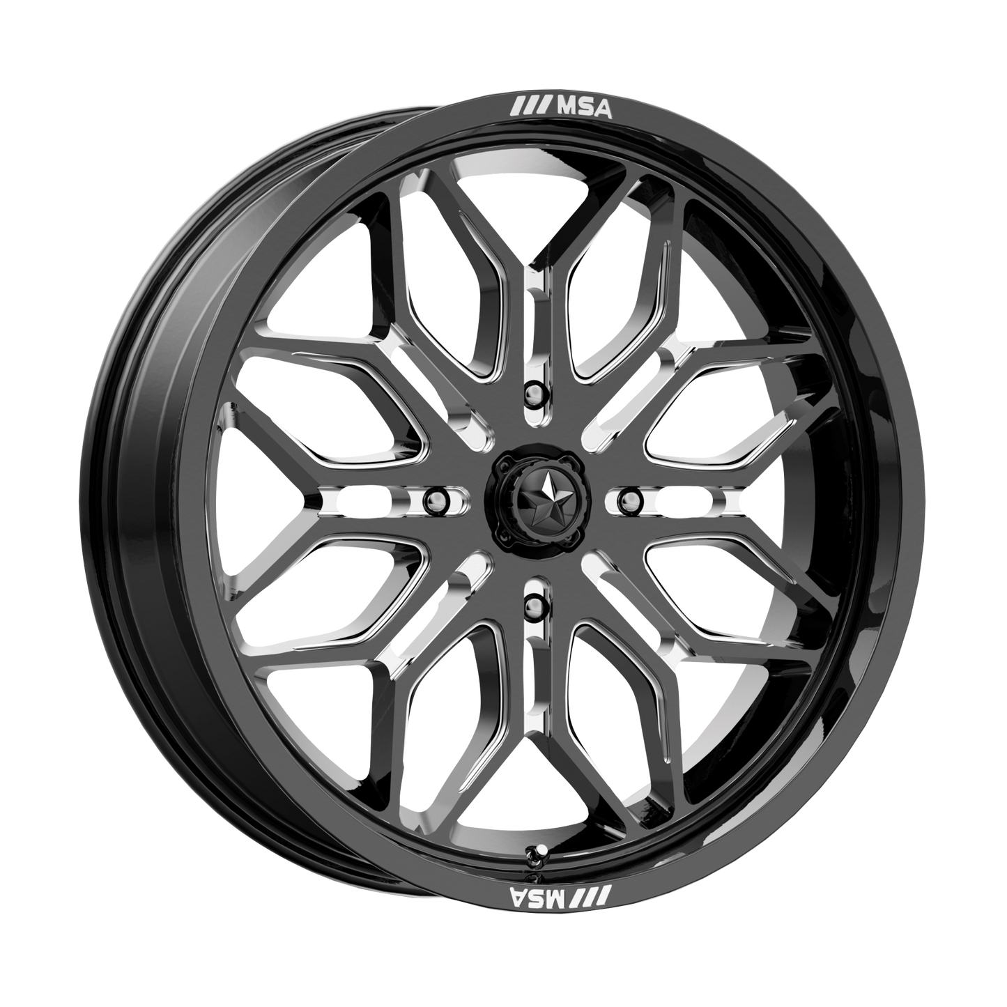 MSA Offroad Wheels M47 SNIPER 22X7 GLOSS BLACK MILLED