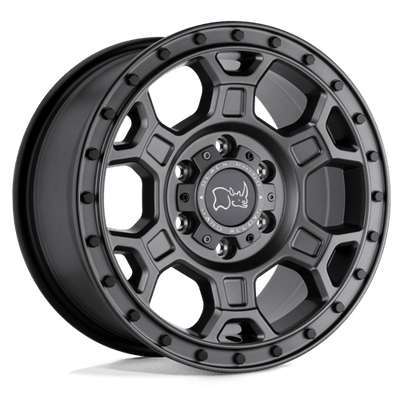 Black Rhino Hard Alloys MIDHILL 16X8 MATTE GUNMETAL W/ BLACK BOLTS