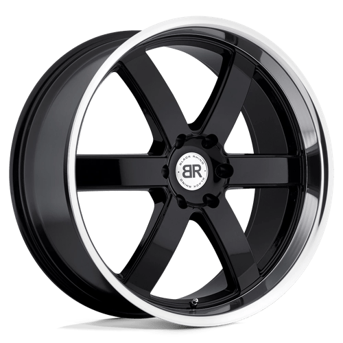 Black Rhino Hard Alloys PONDORA 20X8.5 GLOSS BLACK W/ MACHINE RING