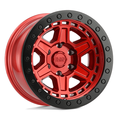 Black Rhino Hard Alloys RENO 17X8.5 CANDY RED W/ BLACK RING & BOLTS