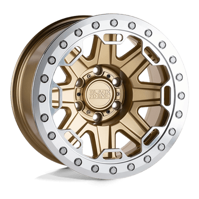 Black Rhino Hard Alloys RIFT BEADLOCK 17X8.5 MATTE GOLD W/ MACHINED RING