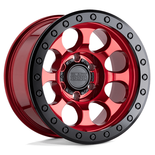 Black Rhino Hard Alloys RIOT 17X8.5 CANDY RED W/ BLACK RING & BOLTS