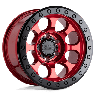 Black Rhino Hard Alloys RIOT 17X8.5 CANDY RED W/ BLACK RING & BOLTS