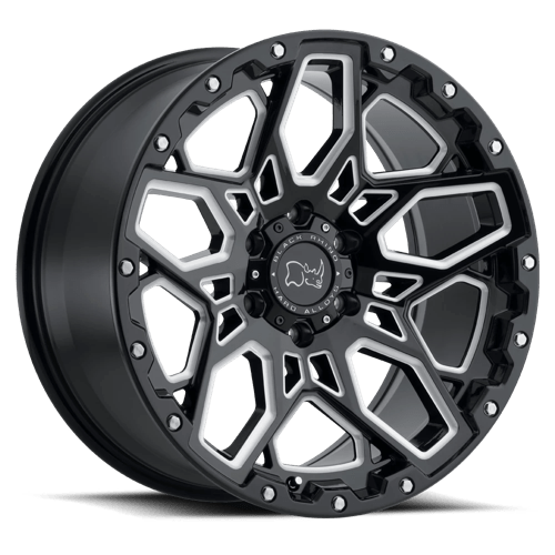 Black Rhino Hard Alloys SHRAPNEL 20X9.5 GLOSS BLACK W/ MILLED SPOKES