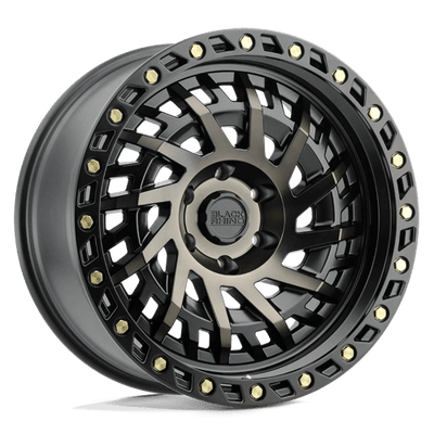 Black Rhino Hard Alloys SHREDDER 17X9 MATTE BLACK W/ MACHINED DARK TINT