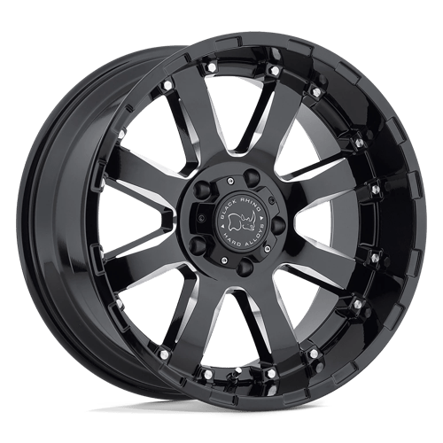 Black Rhino Hard Alloys SIERRA 17X9 GLOSS BLACK W/ MILLED SPOKES