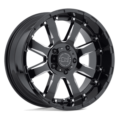 Black Rhino Hard Alloys SIERRA 17X9 GLOSS BLACK W/ MILLED SPOKES