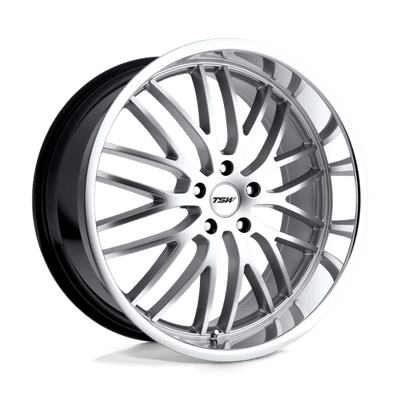 TSW SNETTERTON 18X8 HYPER SILVER W/ MIRROR CUT LIP