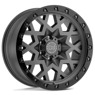 Black Rhino Hard Alloys SPROCKET 20X9.5 MATTE GUNMETAL W/ BLACK RING