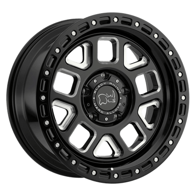 Black Rhino Hard Alloys ALPINE 20X9.5 GLOSS BLACK W/ MILLED SPOKES