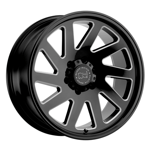 Black Rhino Hard Alloys THRUST 20X12 GLOSS BLACK W/ MILLED SPOKES