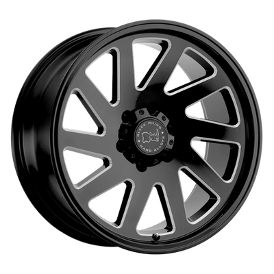 Black Rhino Hard Alloys THRUST 20X12 GLOSS BLACK W/ MILLED SPOKES