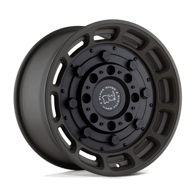 Black Rhino Hard Alloys WARTHOG 17X8.5 MATTE OLIVE DAB GREEN W/ BLACK CENTER