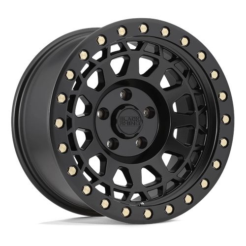 Black Rhino Hard Alloys PRIMM 17X9 MATTE BLACK WITH BRASS BOLTS