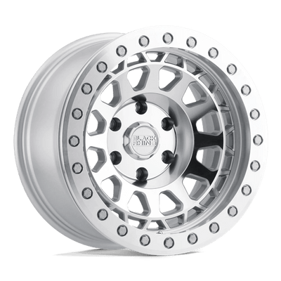 Black Rhino Hard Alloys PRIMM 17X9 SILVER WITH MIRROR FACE & MACHINED RING